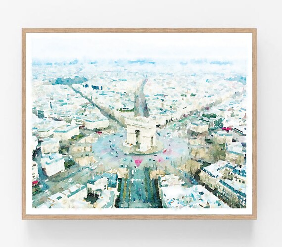 Paris City Print Arc De Triomphe France Art Digital Printable | Etsy