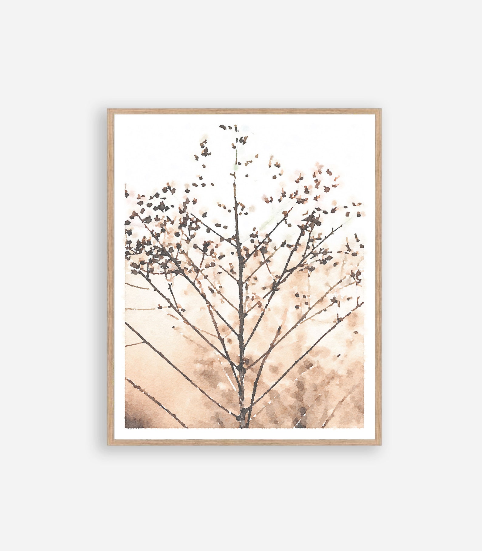 Neutral Botanical Prints Set of 3 Watercolor Wall Art Ferns Etsy