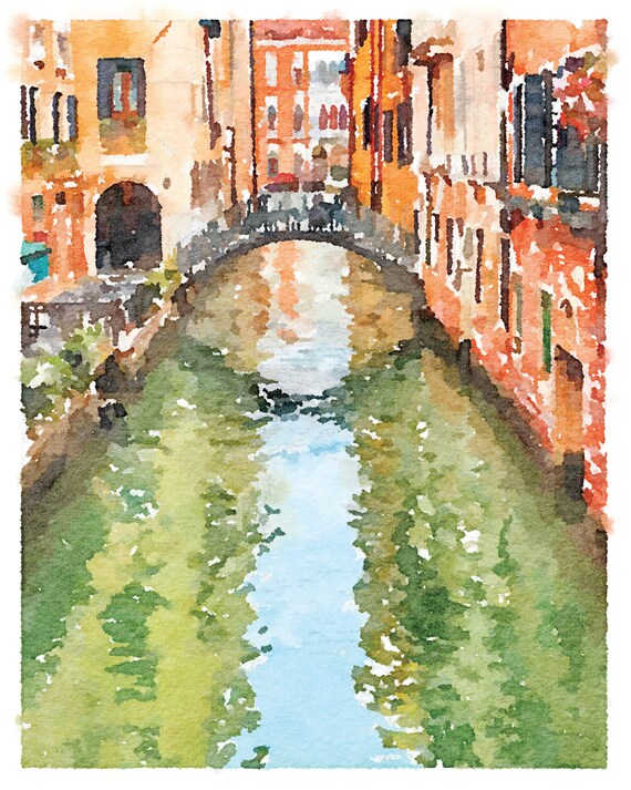 イタリアプリント ヴェネツィア運河ウォールアート デジタル印刷可能