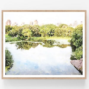 New York City Central Park Wall Art Watercolor Print, NY Printable, Neutral Painting Landscape Poster Decor 5x7, 8x10, 11x14, 16x20, 18x24