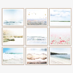 NLS Design Favorites Horizontal Gallery Wall Art Set of 9 Digital Downloads, Watercolor Prints, Calm Neutral Landscape Paintings 8x10, 11x14