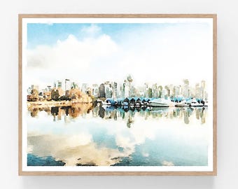 特大サイズ！カナダVancouverバンクーバー風景画♡アート美術品 特大サイズ！CanadaカナダVancouverバンクーバー風景画♡アート