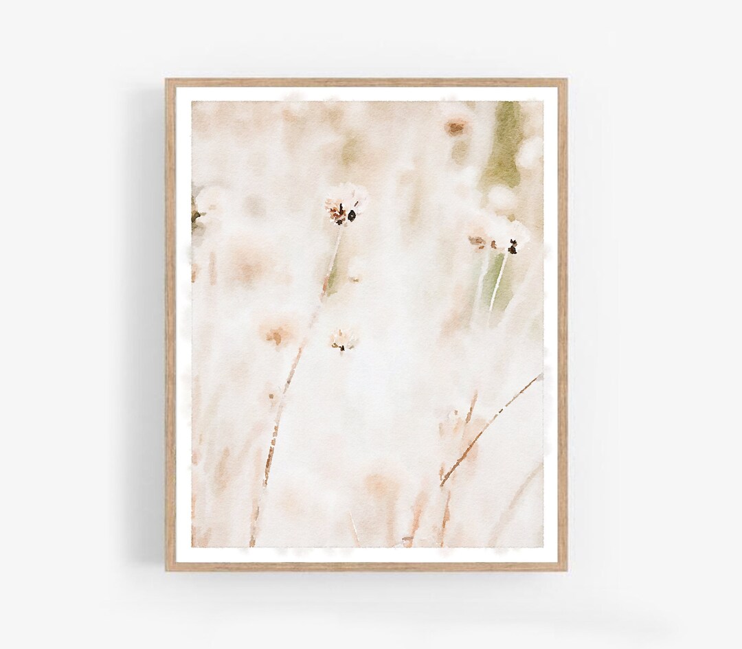 Neutral Flowers Botanical Wall Art Digital Printable Floral Print ...