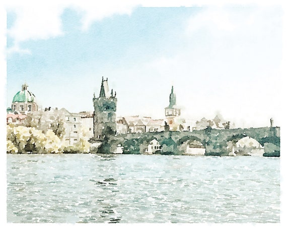 油絵チエコ、カレル橋 油絵チエコ、カレル橋 （カレル橋と旧市街 秋のプラハの風景