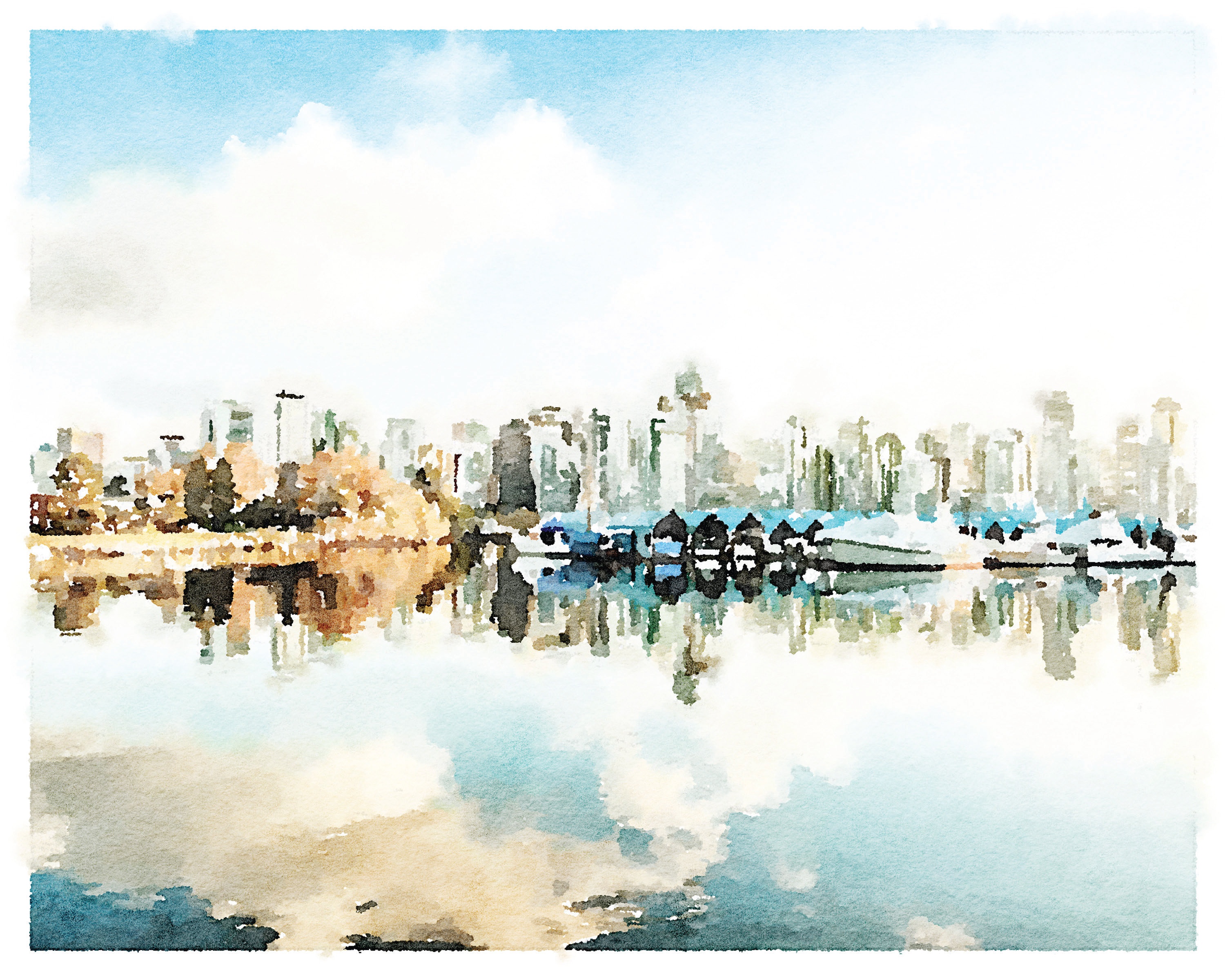 特大サイズ！カナダVancouverバンクーバー風景画♡アート美術品 特大サイズ！CanadaカナダVancouverバンクーバー風景画♡アート美術品