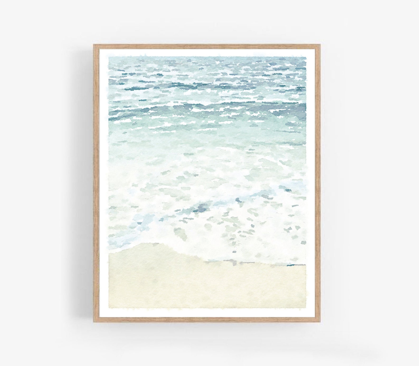 Beach Print Watercolor Wall Art Printable Digital Download | Etsy