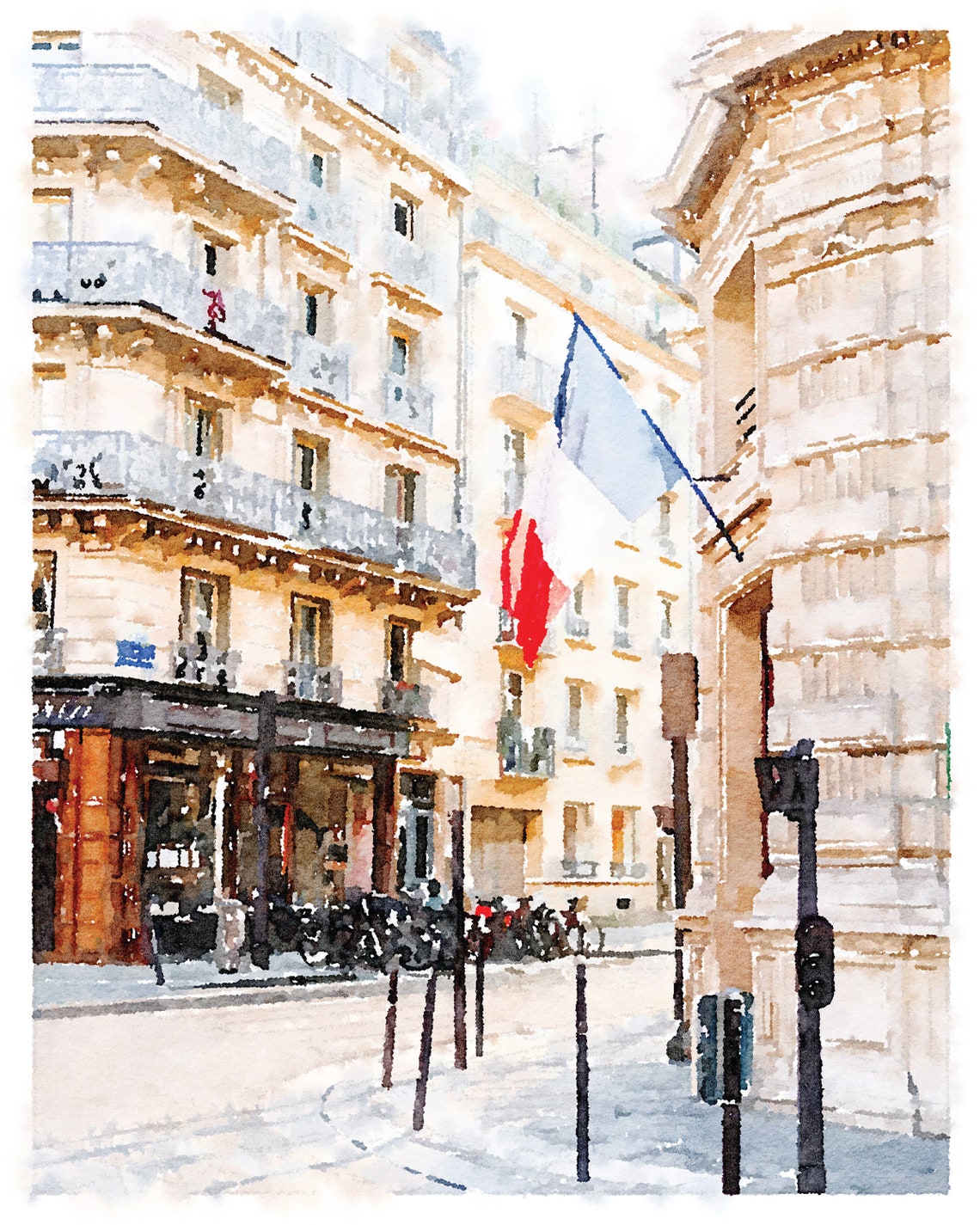 European Wall Art Gallery Set of 3 Prints Download Watercolor Etsy