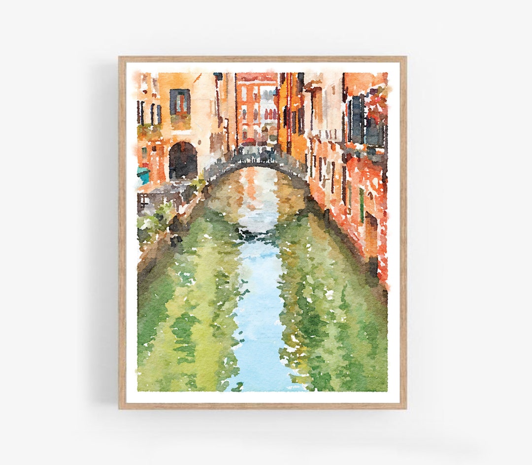 イタリアプリント ヴェネツィア運河ウォールアート デジタル印刷可能