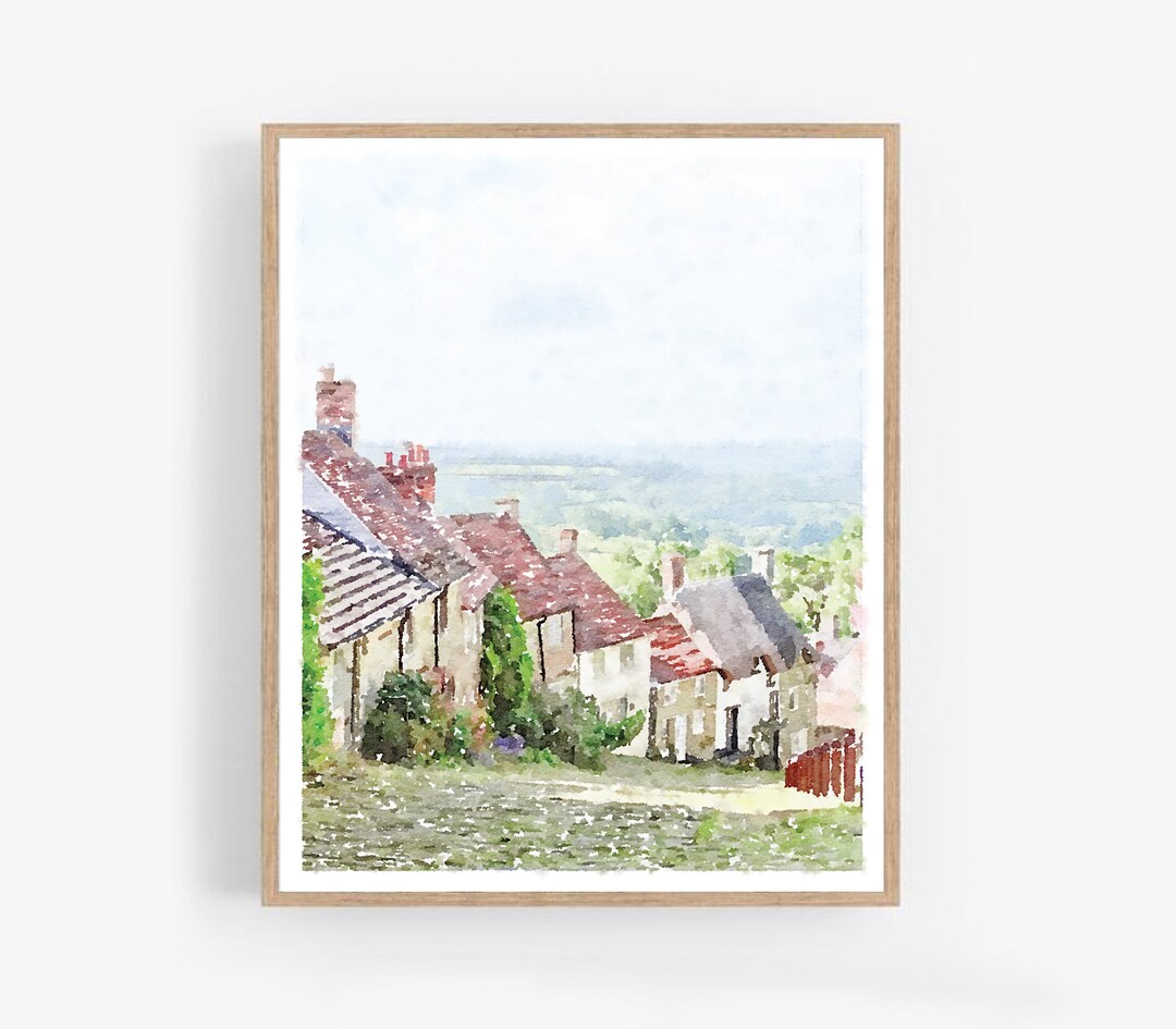 イギリスの田舎街 F10 風景画 油彩画 oil painting art イギリス