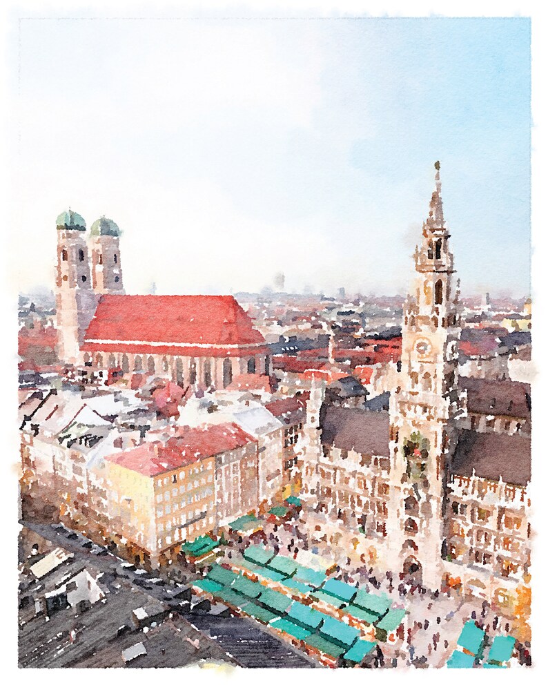 European Wall Art Gallery Set of 3 Prints Download Watercolor Etsy