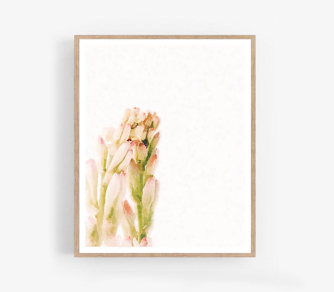 Blush Wall Art Set of 2 Flower Printable Watercolor Painting | Etsy
