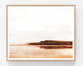 Abstract Landscape Painting Muted Earth Tone Decor Watercolor Print Neutral Modern Wall Art Digital Printable 5x7, 8x10, 11x14, 16x20, 18x24