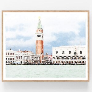 Venice Italy Print Digital Download, St. Mark&#39;s Square Basilica Campanile Piazza San Marco, Travel Wall Art 5x7, 8x10, 11x14, 16x20, 18x24