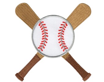 Baseball Home Plate Crossed Bats Ball Iron on Applique//Embroidered Patch