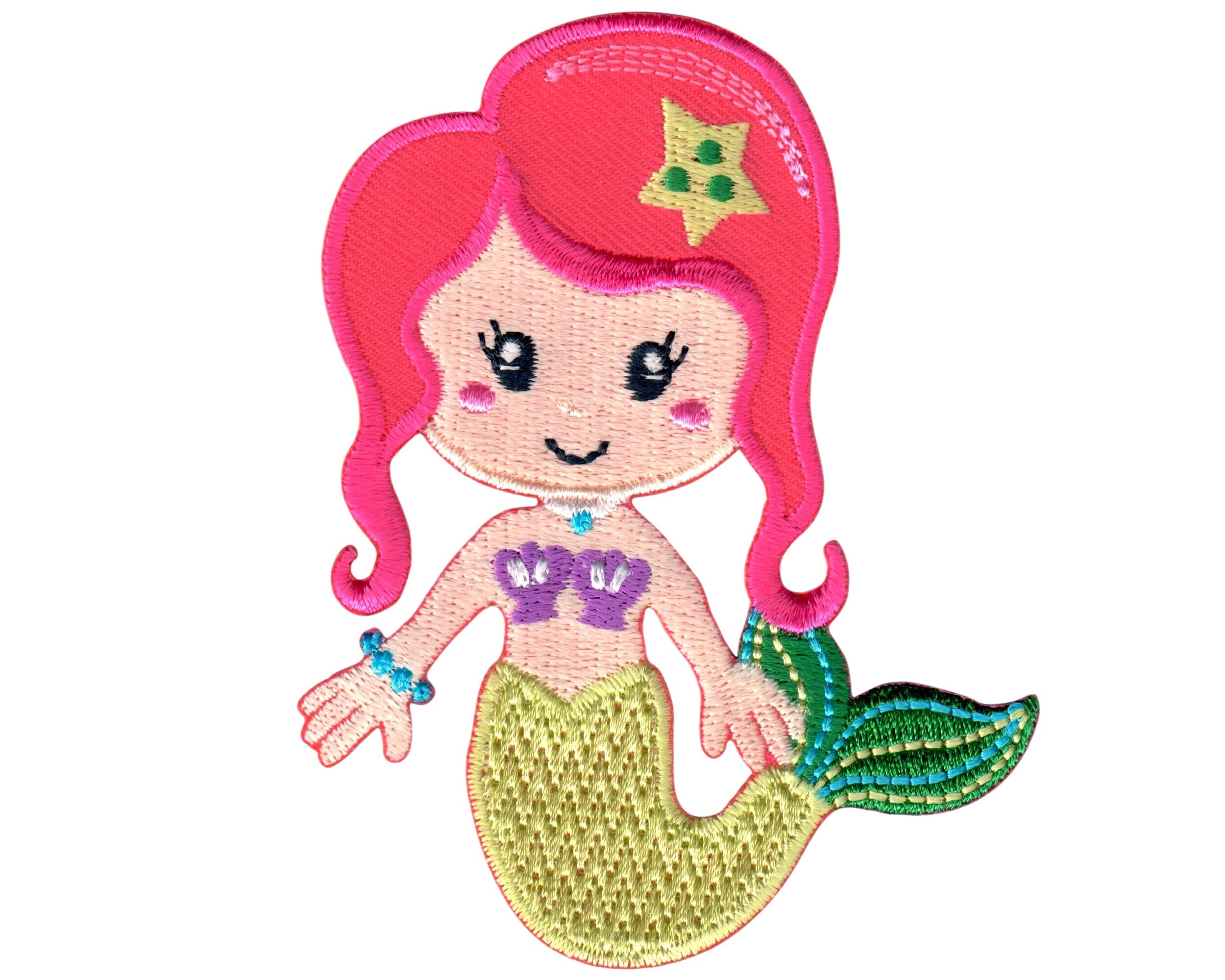 Mermaid Patch Iron On or Sew On Embroidered Applique for clothing / k…