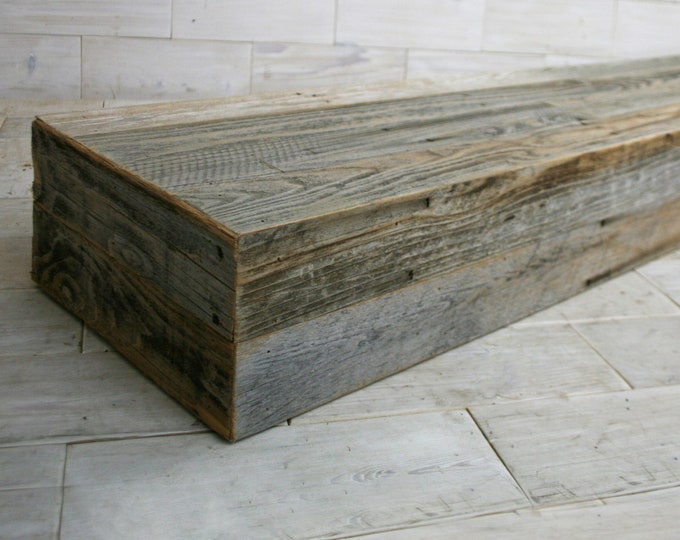 Fireplace Box Mantel | Barn Wood - Weathered Urban Wood | choose your size