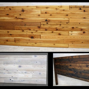 Reclaimed Cedar Wood Hanging Headboard or Headboard with Posts  |  all sizes  |  Remilled Staggered Design