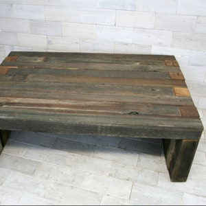 Reclaimed Barn Wood Coffee Table - Box Joint - Rustic Farmhouse Shabby Chic