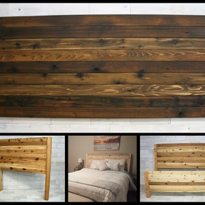 Reclaimed Cedar Wood Hanging Headboard or Headboard with Posts  |  all sizes  |  Remilled Horizon Design