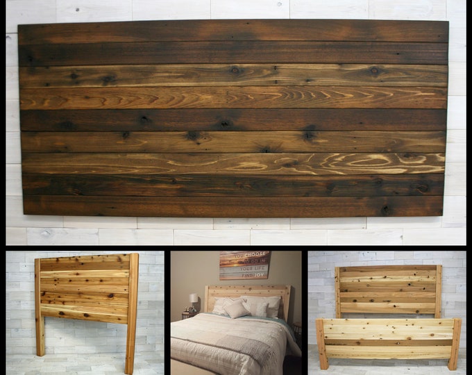 Reclaimed Cedar Wood Hanging Headboard or Headboard with Posts  |  all sizes  |  Remilled Horizon Design