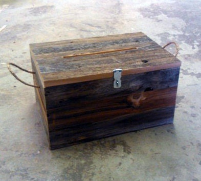 Barn Wood Wedding Card Box 16 x 12 x 10