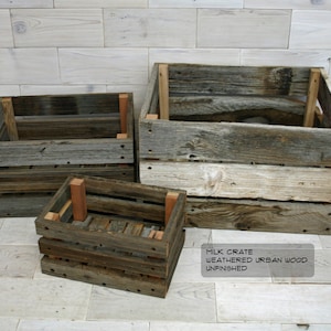 Barn Wood Milk Crate  |  choose your size