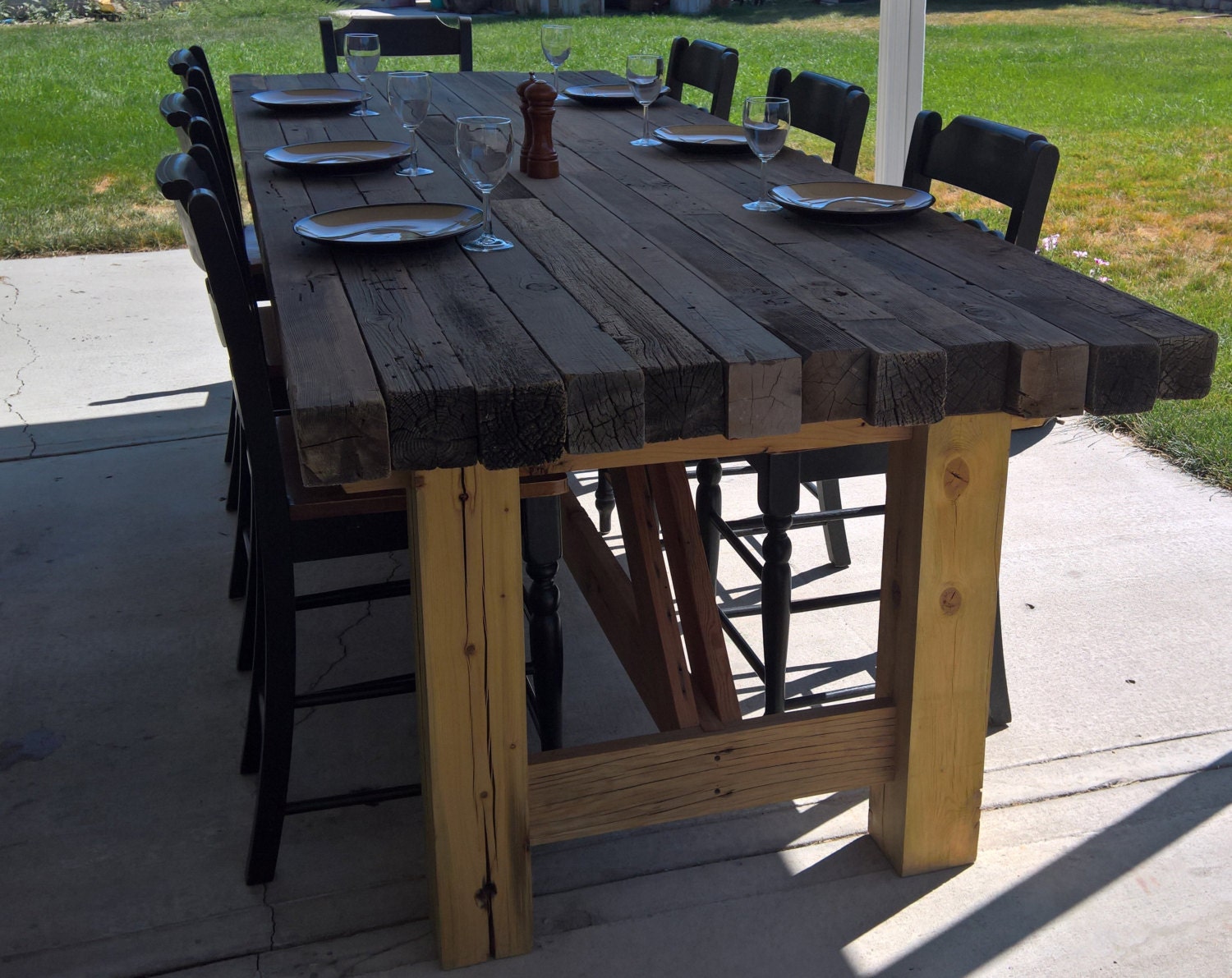 Teak Wood Trestle Dining Table