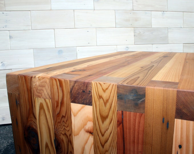 Reclaimed Cedar Wood Coffee Table / Side Table | Box Joint Design