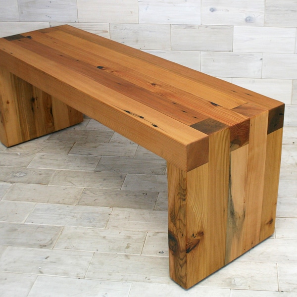 Reclaimed Cedar Wood Bench / Coffee Table | Box Joint Design