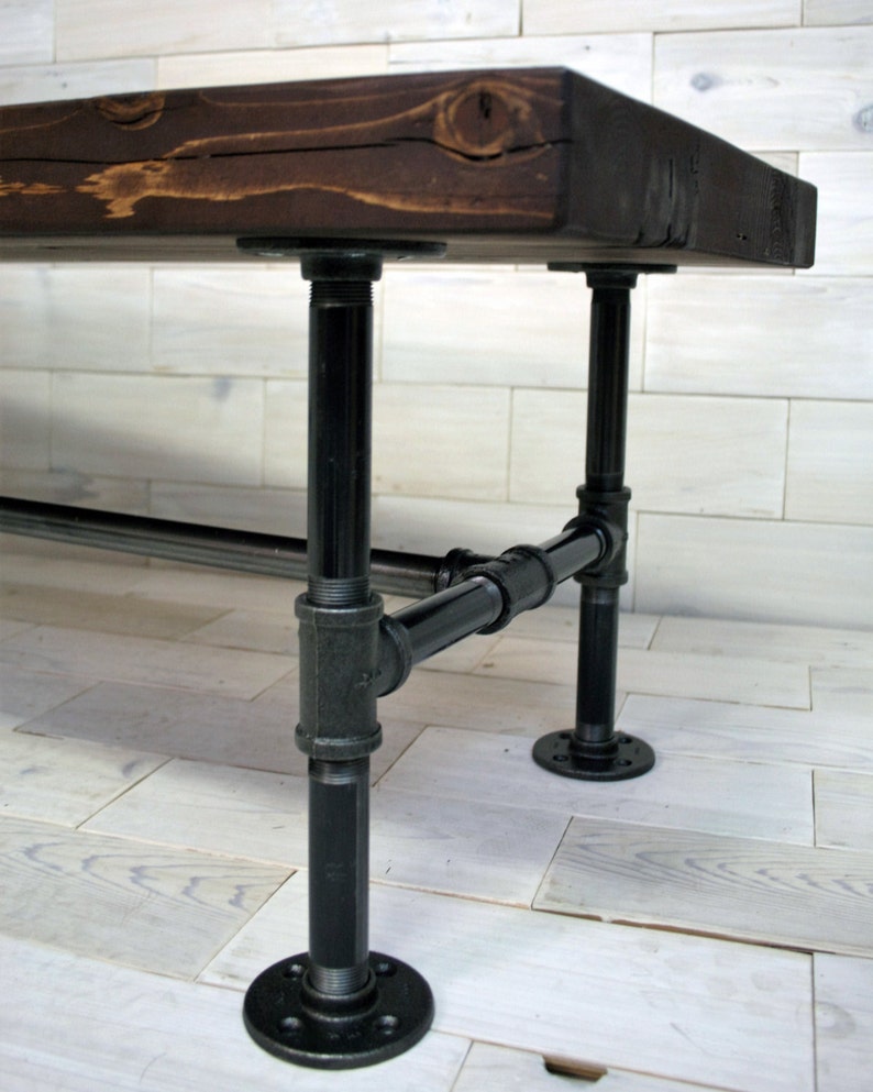 Reclaimed Wood Coffee Table With Steel Pipe Legs Etsy