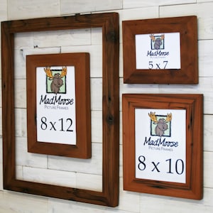 Reclaimed Redwood Picture Frame Classic-2&quot; | choose your size 4&quot; x 4&quot; up to 20&quot; x 20&quot;
