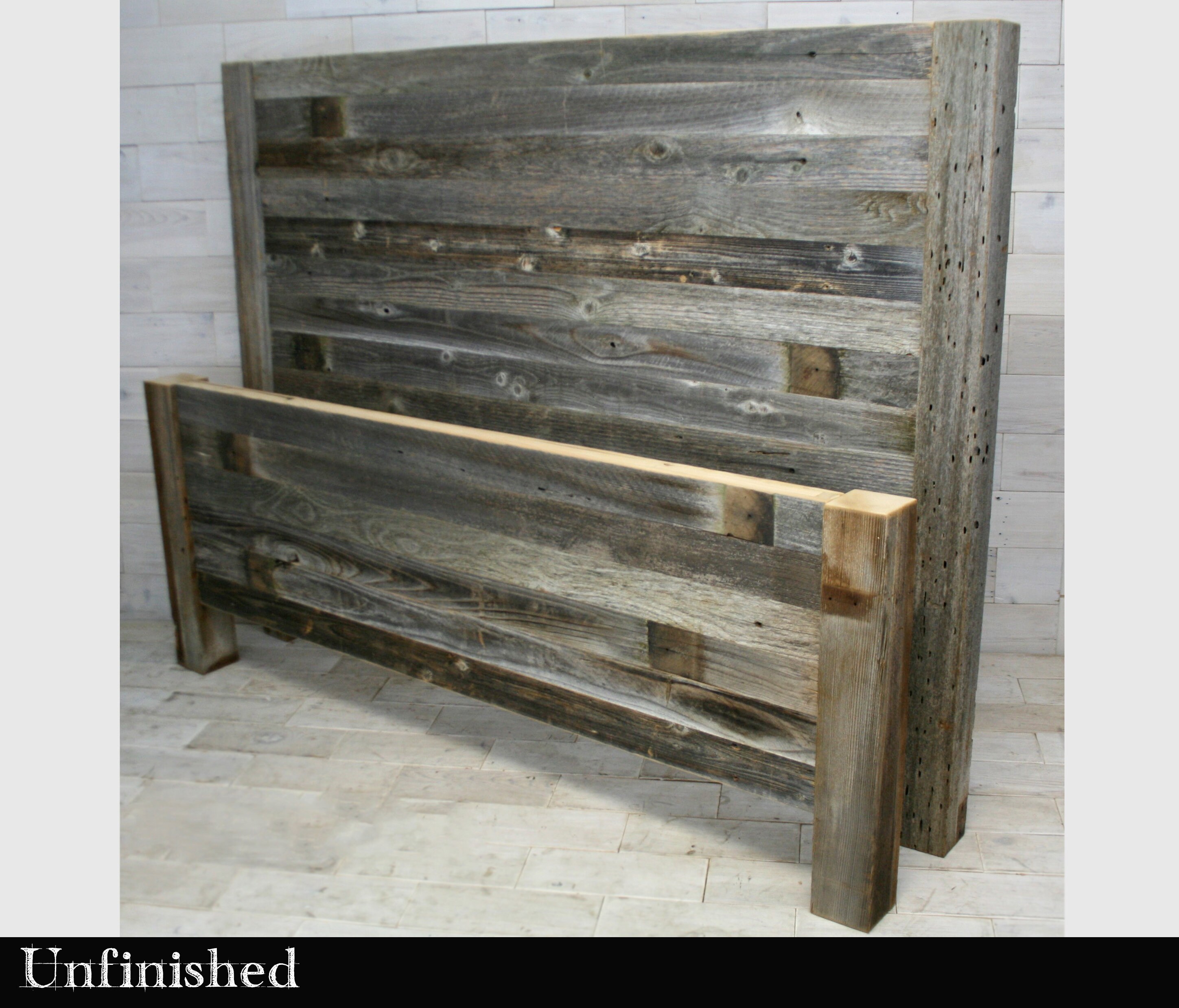 Barn Wood Headboard Footboard All Bed Sizes Texture Etsy