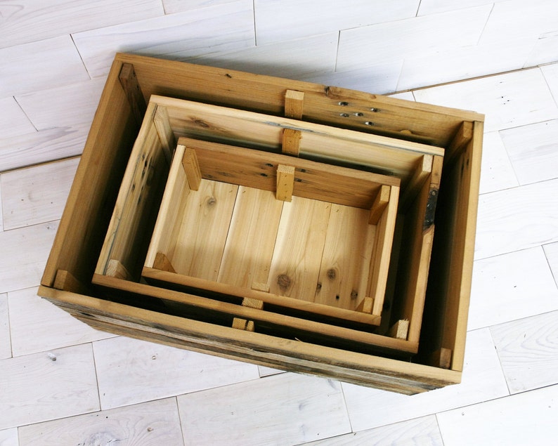 Barn Wood Storage Box | Choose Your Size - Etsy