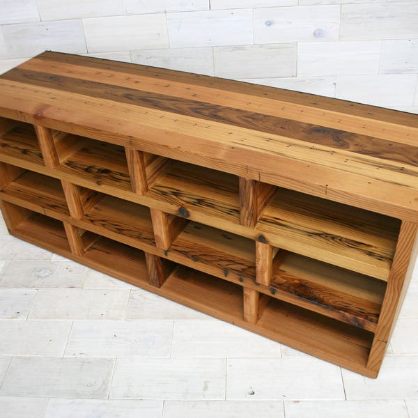 Reclaimed Wood Shoe Storage Bench | Passage Design