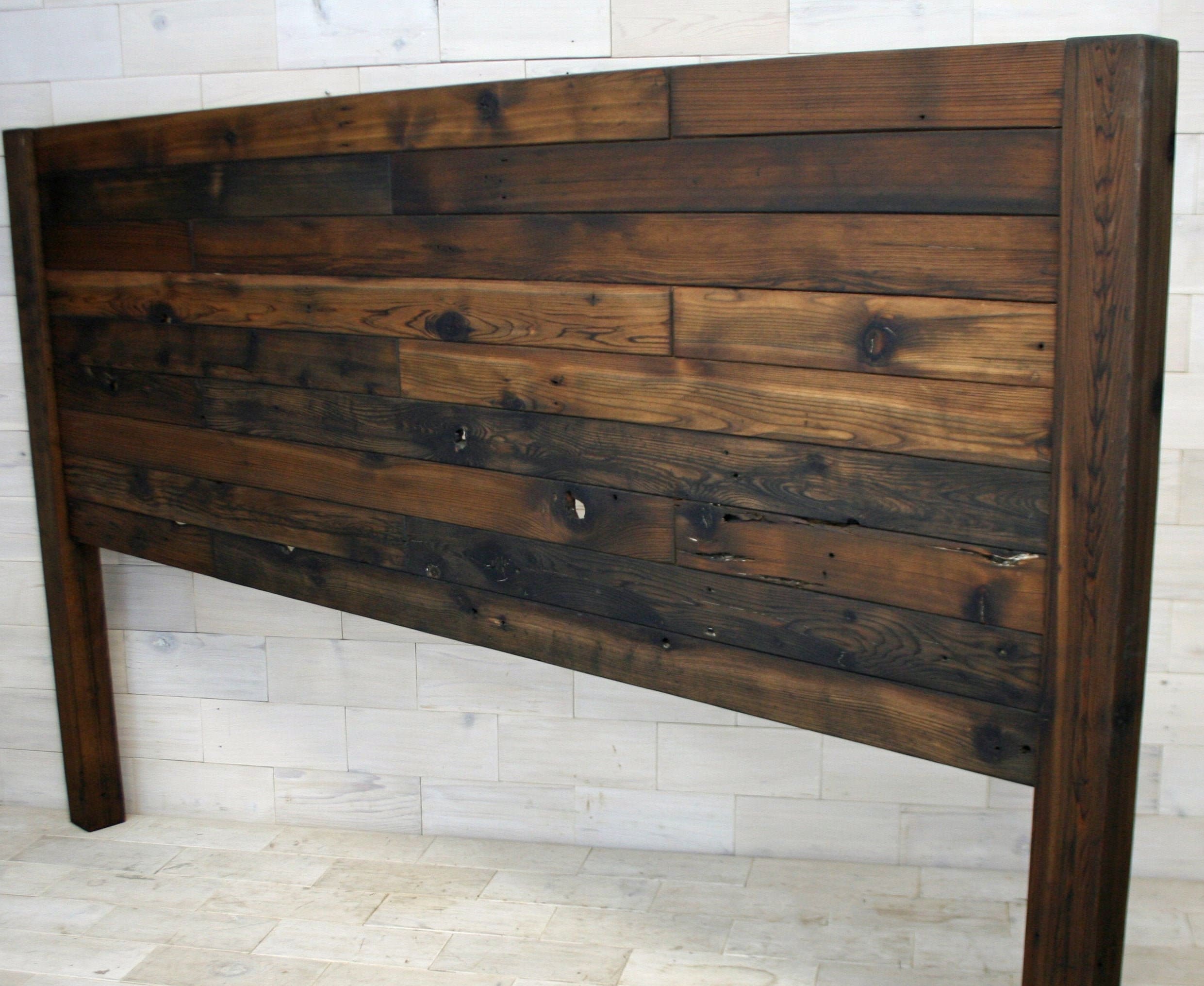 Reclaimed Wood Headboard with Posts all bed sizes Etsy
