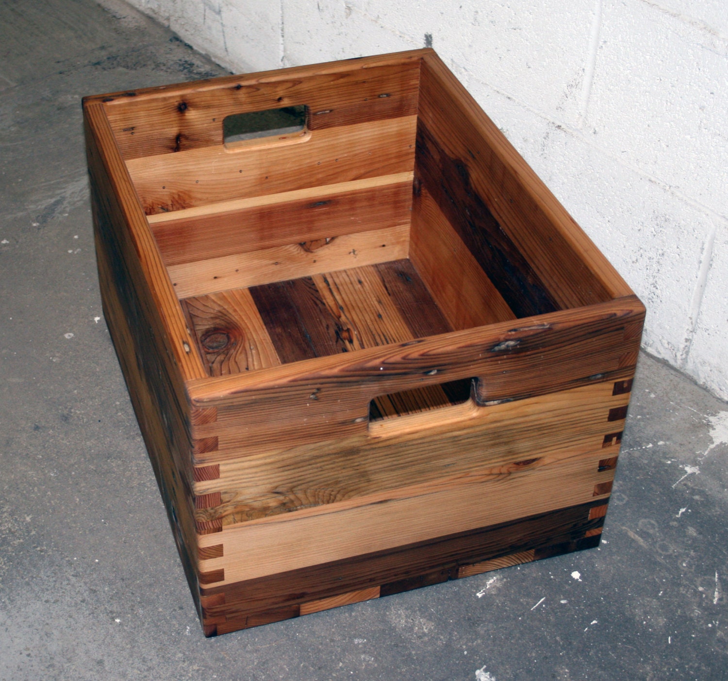 Reclaimed Wood Box Joint Crate 24 X 16 X 12