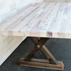Reclaimed Wood Dining Table with Barn Wood "X" Legs