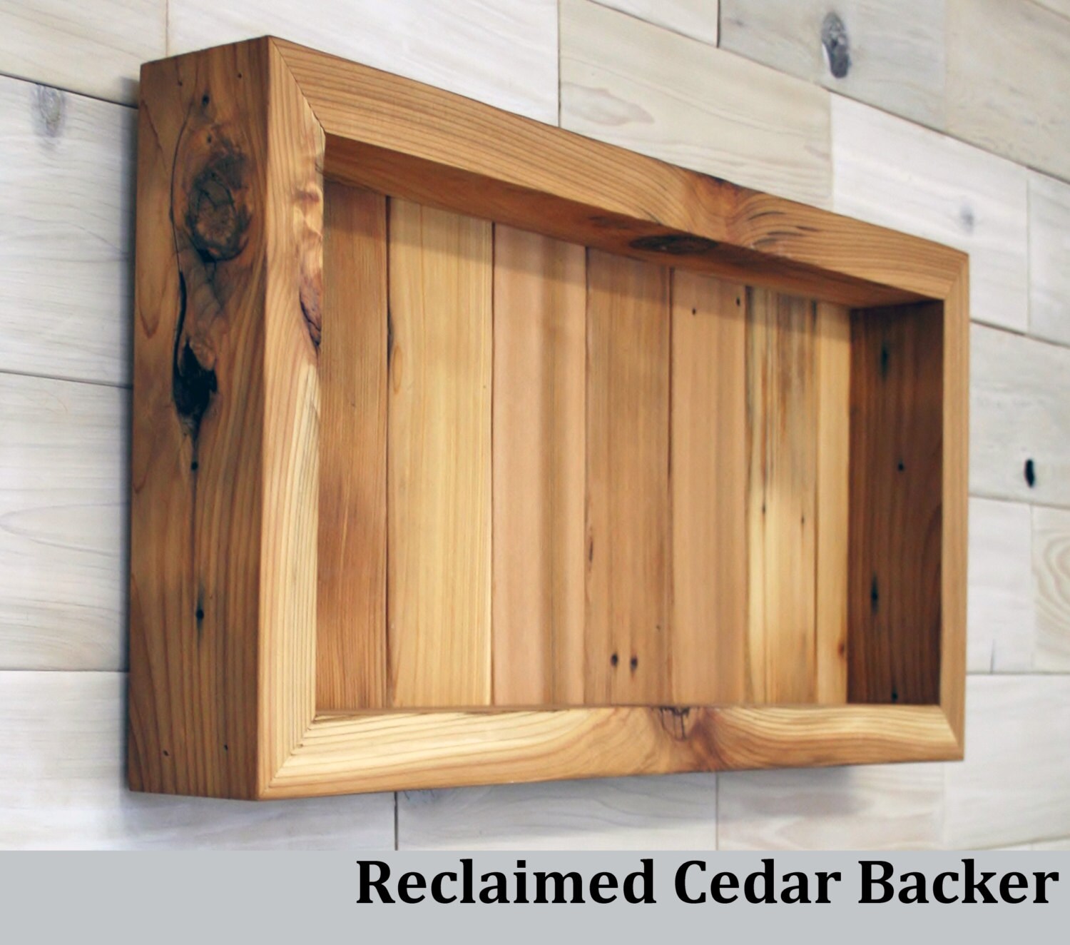 Reclaimed Cedar Shadow Box 22 x 10 x 2 with Etsy