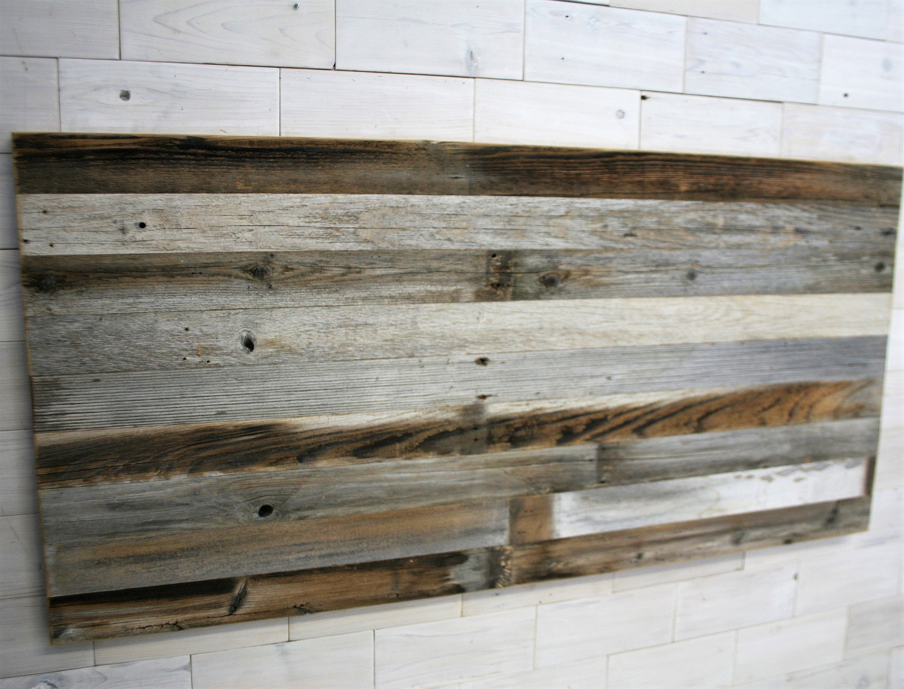 Barn Wood Hanging Headboard Panel all bed sizes Texture Horizon Design