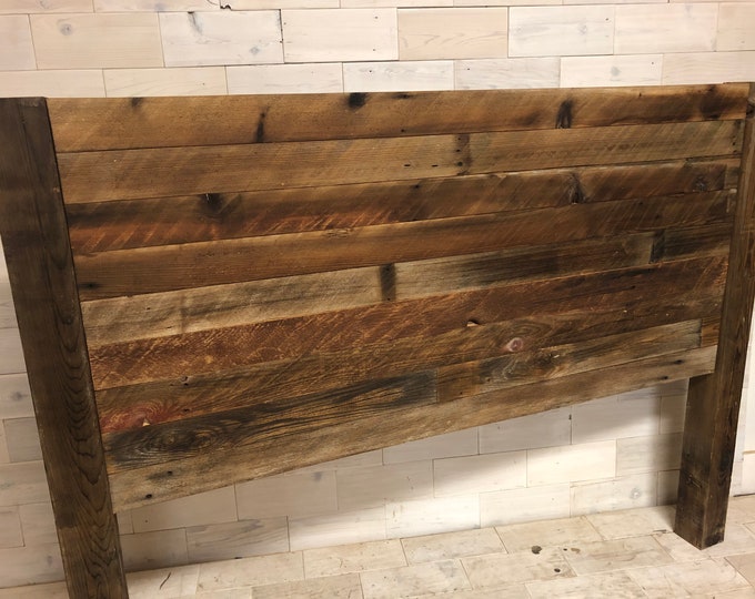 Reclaimed Wood Hanging Headboard, Headboard with Posts  |  choose your size  |  TimeWorn Horizon Design