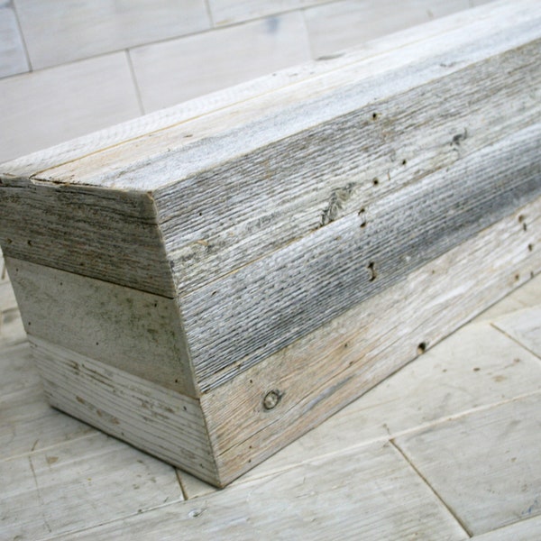 Fireplace Box Mantel | Barn Wood - GhostGray Urban Wood | choose your size