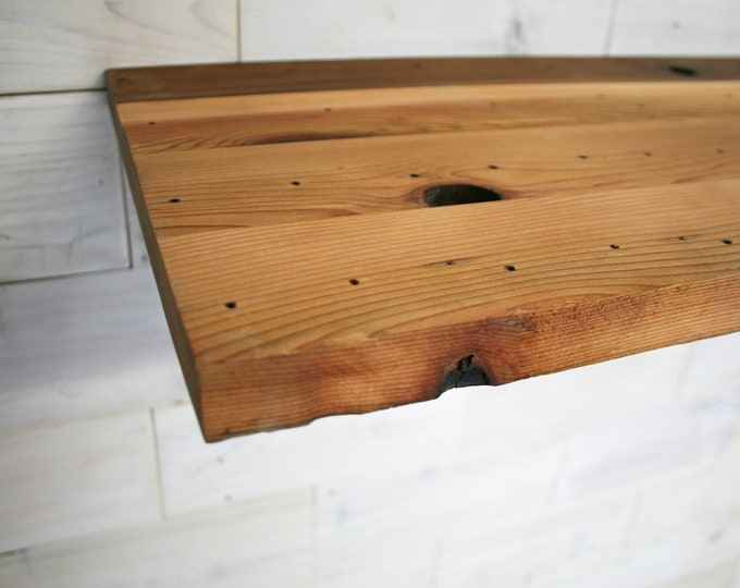 Reclaimed Cedar Wood Shelf Rustic Farmhouse - Upcycled Shelves - Shabby Chic
