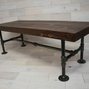 Reclaimed Wood Coffee Table with Steel Pipe Legs | Sylvan Design