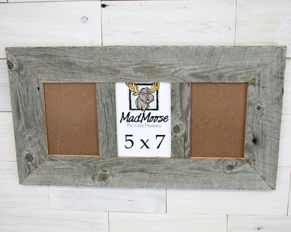 3 pane 5x7 barn wood thin x 3 frame barn wood frame etsy
