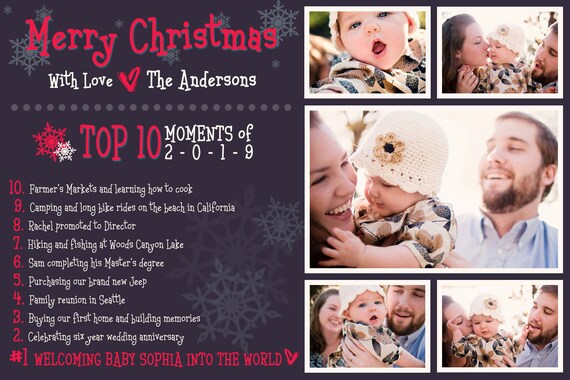 Items similar to Custom Christmas Card &quot;Top 10&quot; on Etsy