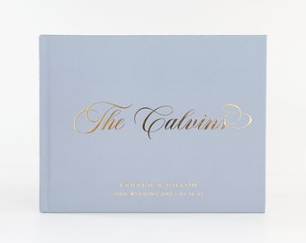 GB 180 Navy Wedding Guest Book Custom Guestbook Navy Blue Wedding Guest Book Silver Foil Wedding Guest Book Color Choices Available