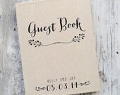 Wedding Guest Book Wedding Guestbook Custom Guest Book Personalized rustic kraft wedding keepsake wedding gift guestbook photo booth lined