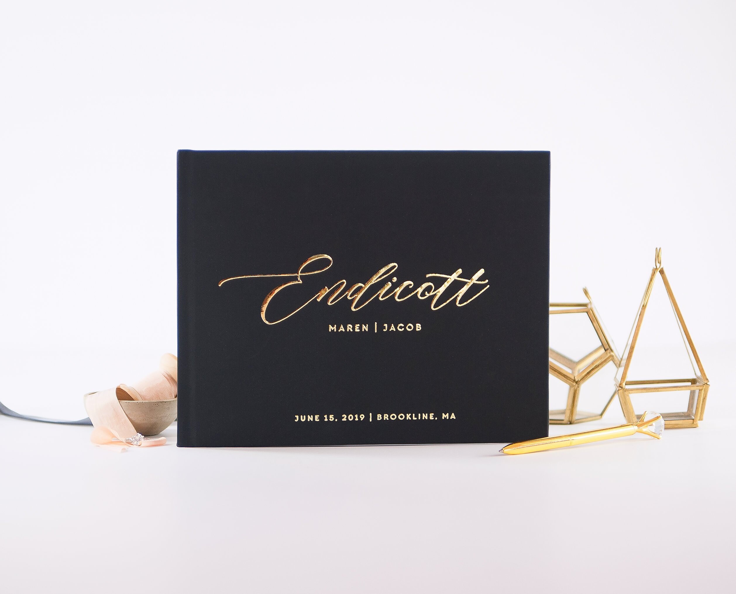 Wedding Guest Book Wedding Guestbook Black And Gold Wedding