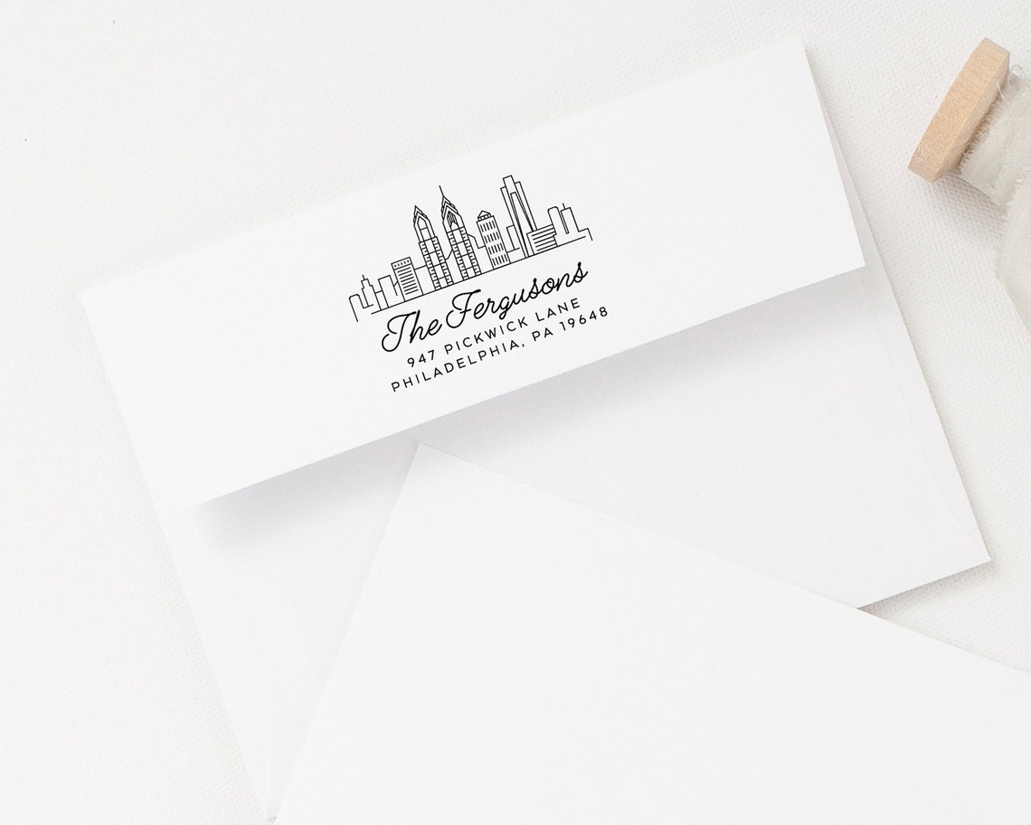 Philadelphia Address Stamp Self Inking Return Address Stamp Etsy