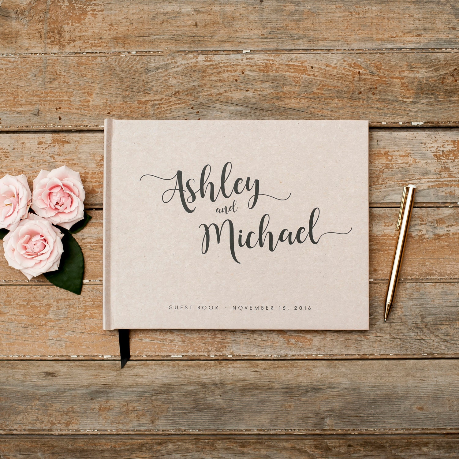 wedding guest book horizontal landscape guestbook sign in book photo